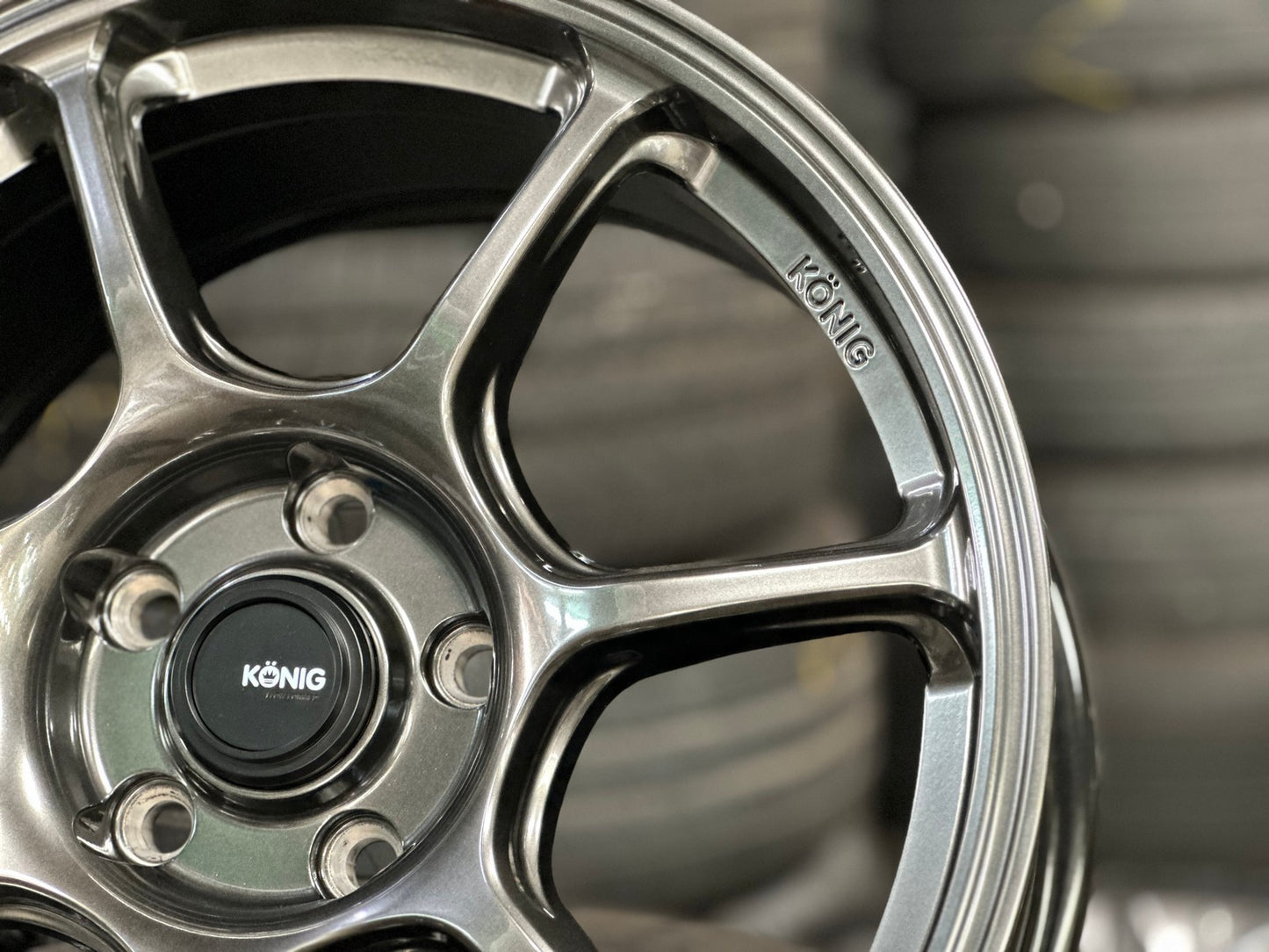 New 17X8 ET40 Konig Ultragram Rim (4 wheel) Gloss Gunmetal 5X114.3