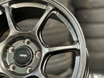 New 17X8 ET40 Konig Ultragram Rim (4 wheel) Gloss Gunmetal 5X114.3