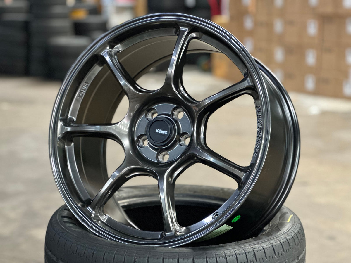 New 18X8.5 ET38 Konig Ultragram Rim (4 wheel) Gloss Gunmetal 5X100