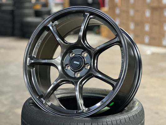 New 18X8.5 ET38 Konig Ultragram Rim (4 wheel) Gloss Gunmetal 5X100