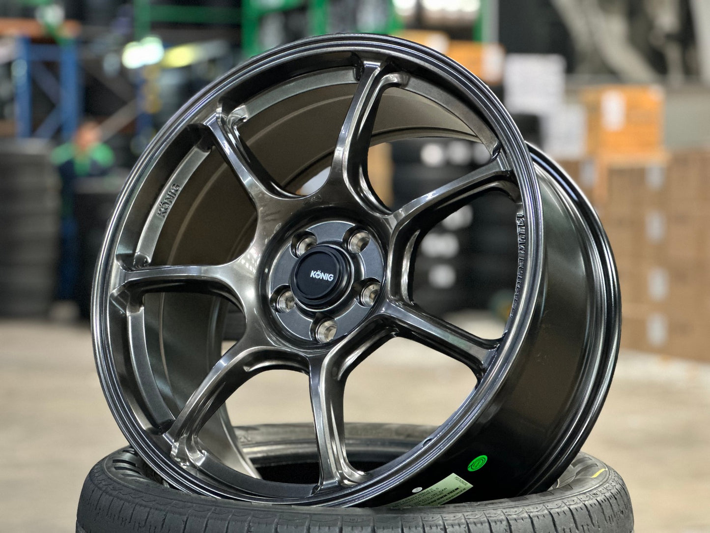 New 18X8.5 ET38 Konig Ultragram Rim (4 wheel) Gloss Gunmetal 5X100