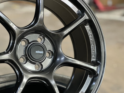 New 18X8.5 ET38 Konig Ultragram Rim (4 wheel) Gloss Gunmetal 5X100
