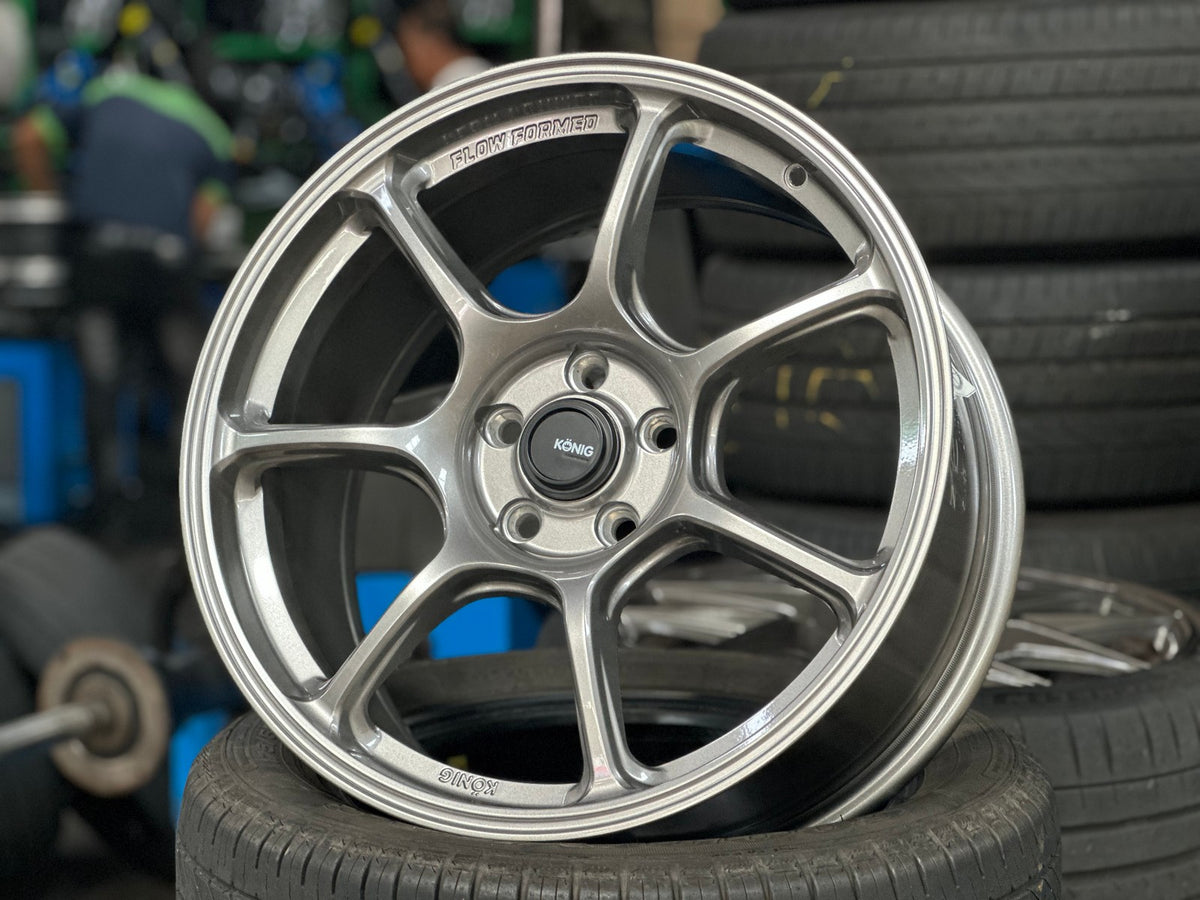 New 18X8.5 ET42 Konig Ultragram Rim (4 wheel) Dark Gunmetal 5X108