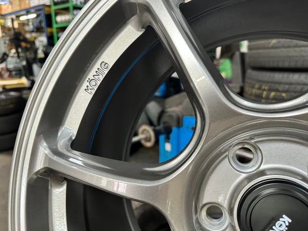 New 18X8.5 ET42 Konig Ultragram Rim (4 wheel) Dark Gunmetal 5X108