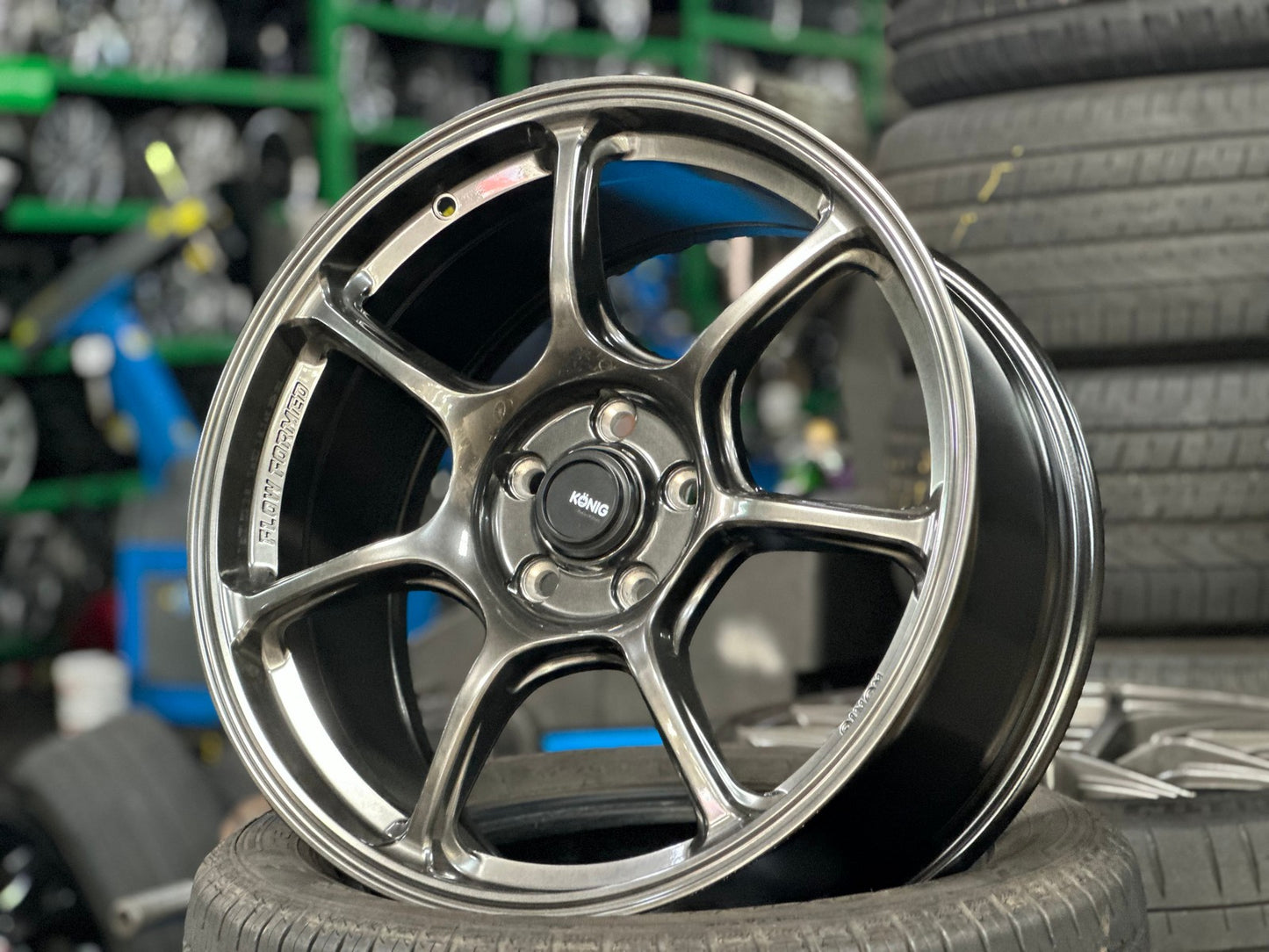 New 18X8.5 ET42 Konig Ultragram Rim (4 wheel) Gloss Gunmetal 5X108