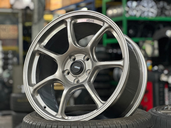 New 18X8.5 ET42 Konig Ultragram Rim (4 wheel) Dark Gunmetal 5X112