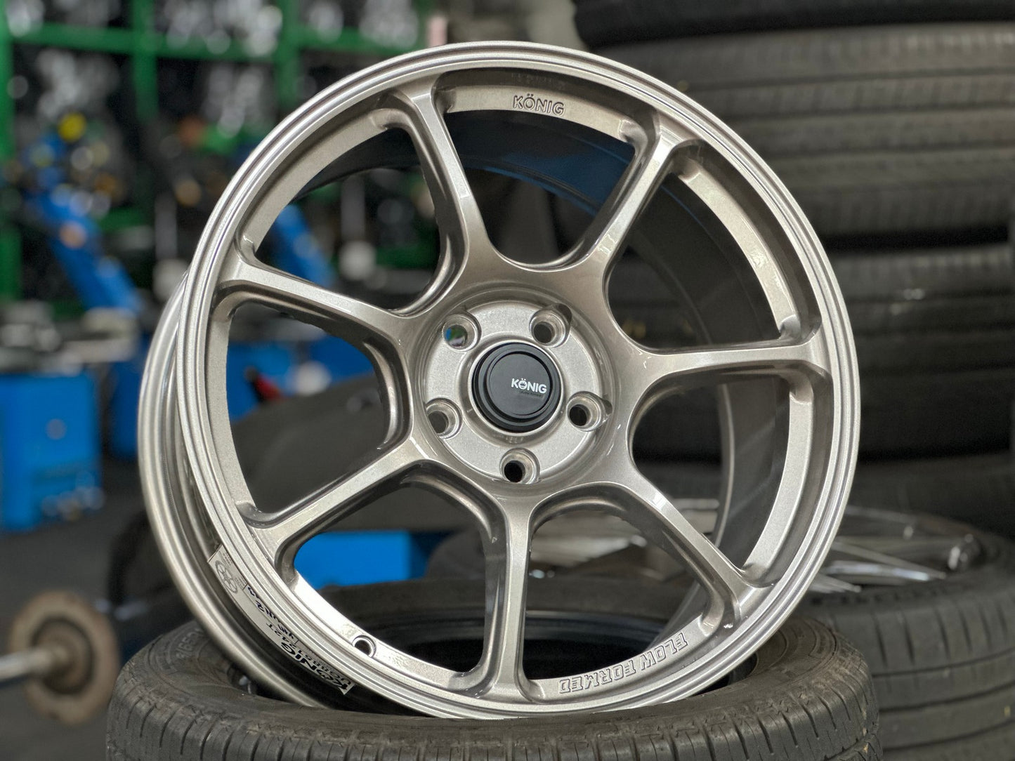 New 18X8.5 ET42 Konig Ultragram Rim (4 wheel) Dark Gunmetal 5X112