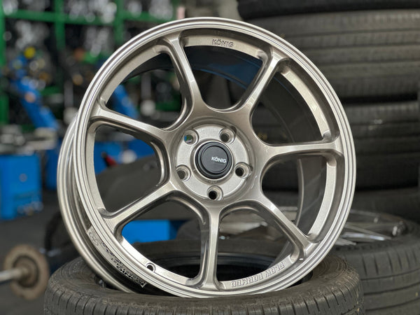 New 18X8.5 ET42 Konig Ultragram Rim (4 wheel) Dark Gunmetal 5X112