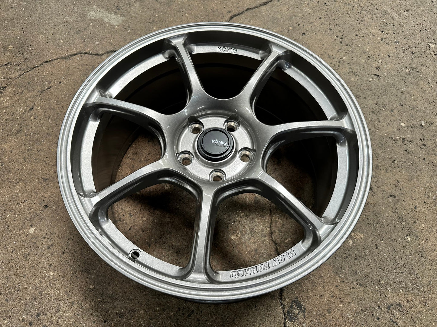 New 18X8.5 ET42 Konig Ultragram Rim (4 wheel) Dark Gunmetal 5X112