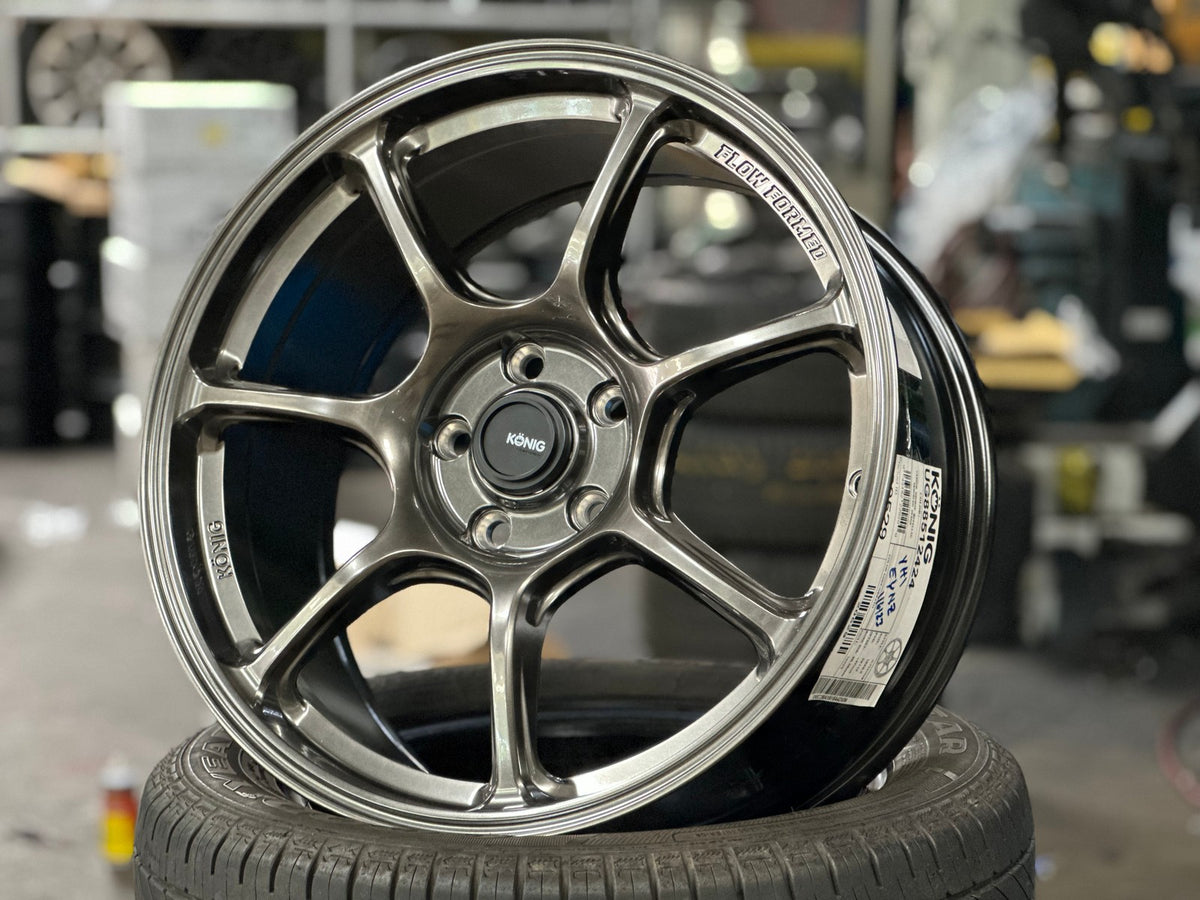 New 18X8.5 ET42 Konig Ultragram Rim (4 wheel) Gloss Gunmetal 5X112