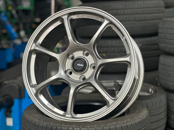 New 18X8.5 ET35 Konig Ultragram Rim (4 wheel) Dark Gunmetal 5X114.3