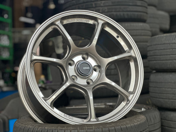 New 18X8.5 ET35 Konig Ultragram Rim (4 wheel) Dark Gunmetal 5X114.3