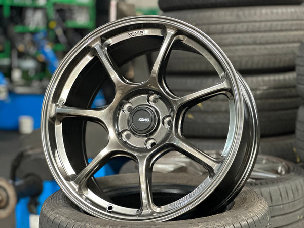 New 18X8.5 ET35 Konig Ultragram Rim (4 wheel) Gloss Gunmetal 5X114.3
