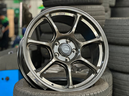 New 18X8.5 ET35 Konig Ultragram Rim (4 wheel) Gloss Gunmetal 5X114.3