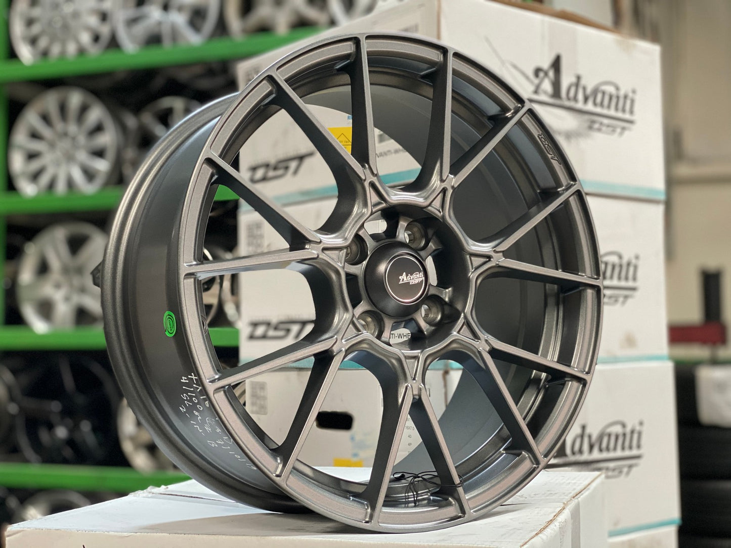 New 16X7 ET40 Advanti Presto Rim (4 wheel) Matt Gunmetal 4X100