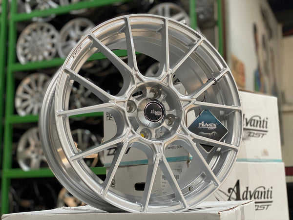 New 16X7 ET40 Advanti Presto Rim (4 wheel) Gloss Silver 4X100