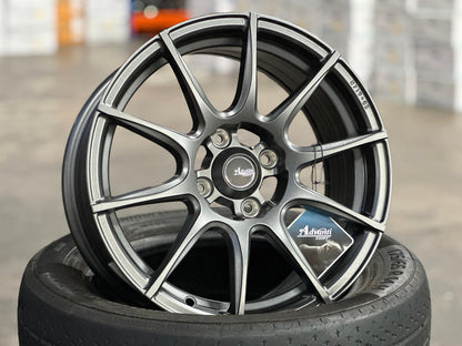 New 15X7 ET35 Advanti Proto Rim (4 wheel) Matt Gunmetal 4X100
