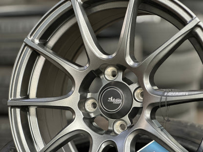 New 15X7 ET35 Advanti Proto Rim (4 wheel) Matt Gunmetal 4X100