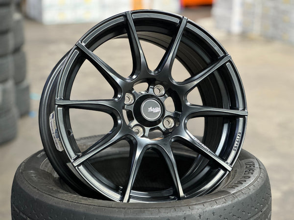 New 15X7 ET35 Advanti Proto Rim (4 wheel) Matt Black 4X100