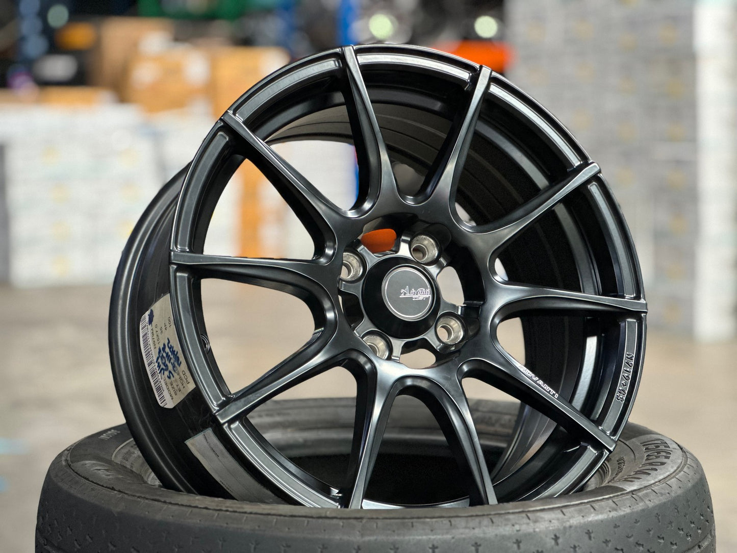 New 15X7 ET35 Advanti Proto Rim (4 wheel) Matt Black 4X100