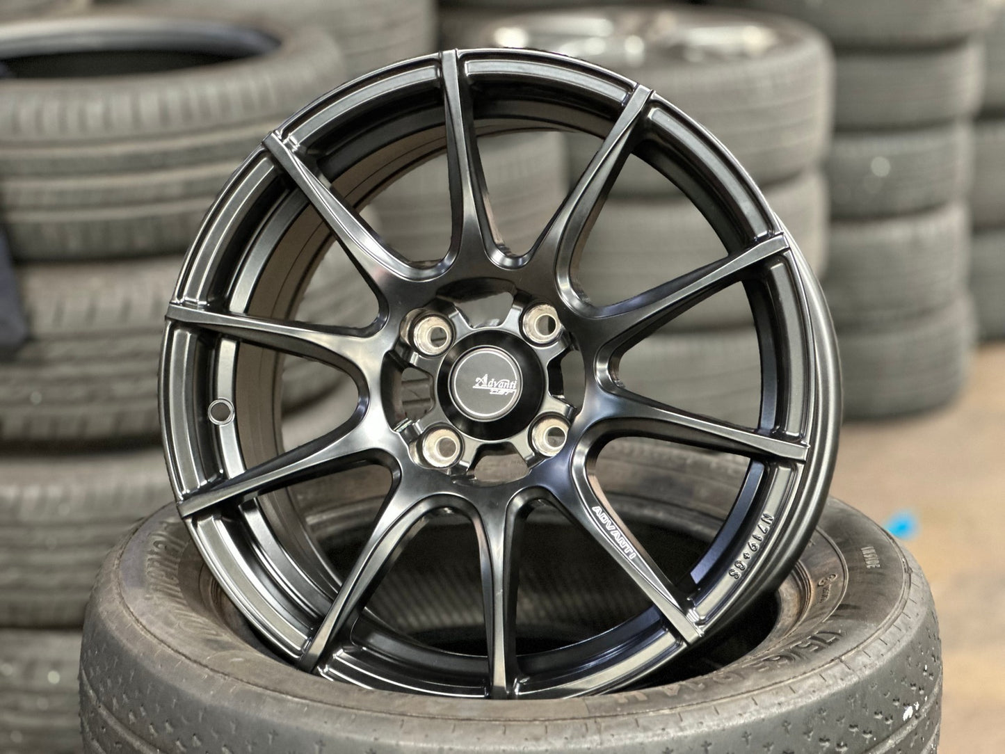 New 15X7 ET35 Advanti Proto Rim (4 wheel) Matt Black 4X100