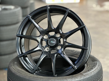 New 15X7 ET35 Advanti Proto Rim (4 wheel) Matt Black 4X100