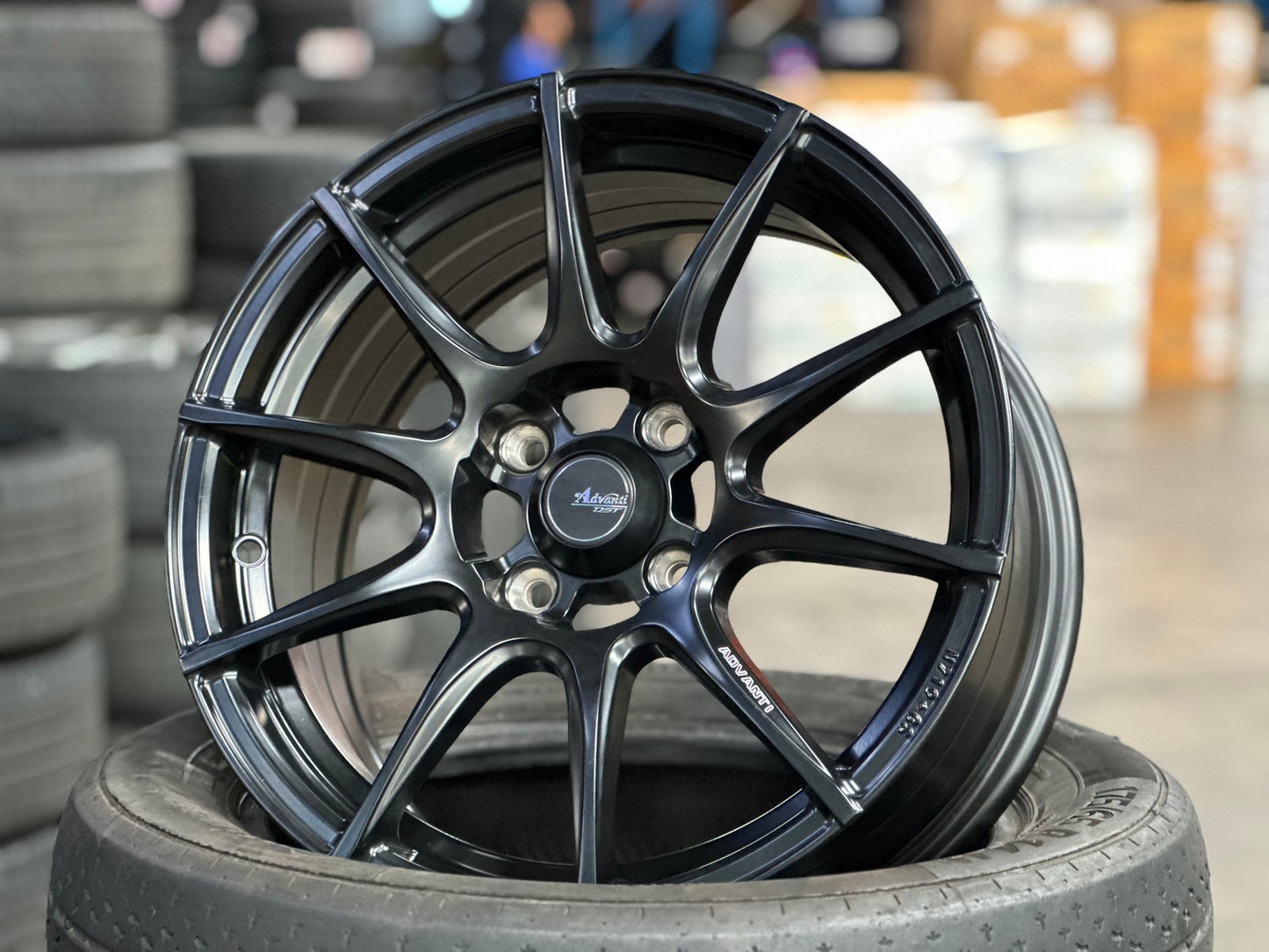 New 15X7 ET35 Advanti Proto Rim (4 wheel) Matt Black 4X100