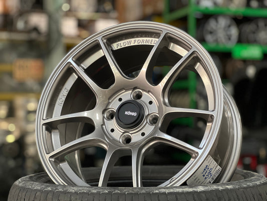 New 15X7 ET35 Konig Heliogram Rim (4 wheel) Gloss Gunmetal 4X100