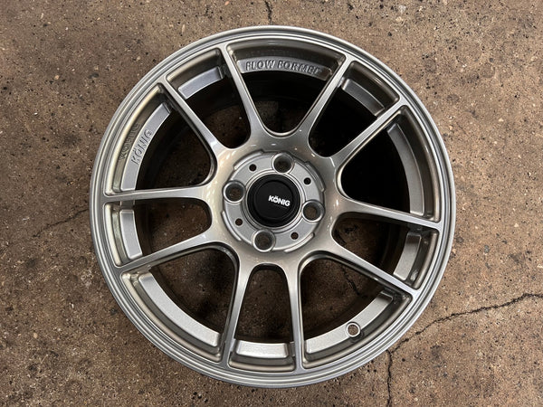 New 15X7 ET35 Konig Heliogram Rim (4 wheel) Gloss Gunmetal 4X100