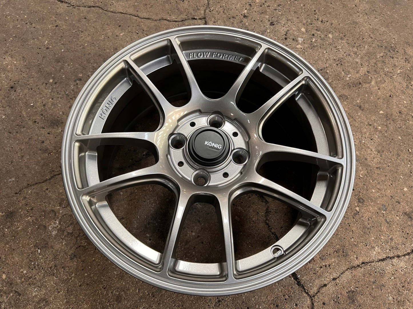 New 15X7 ET35 Konig Heliogram Rim (4 wheel) Gloss Gunmetal 4X100