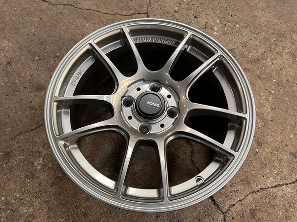 New 15X7 ET35 Konig Heliogram Rim (4 wheel) Gloss Gunmetal 4X100