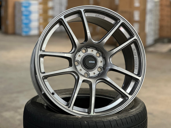 New 18X8.5 ET42 Konig Heliogram Rim (4 wheel) Gloss Gunmetal 5X114.3