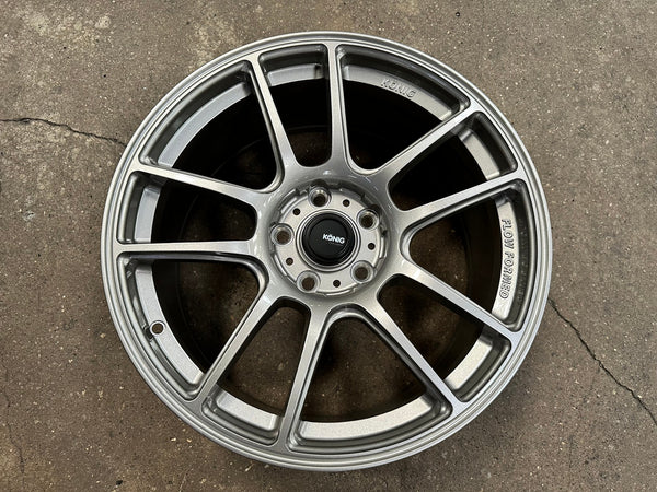 New 18X8.5 ET42 Konig Heliogram Rim (4 wheel) Gloss Gunmetal 5X114.3