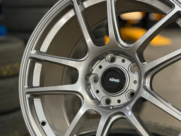 New 18X8.5 ET42 Konig Heliogram Rim (4 wheel) Gloss Gunmetal 5X114.3