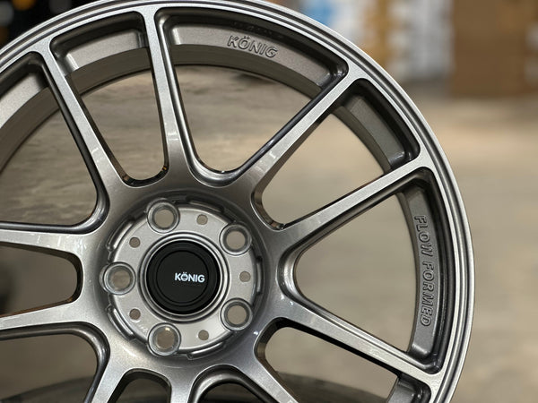 New 18X8.5 ET42 Konig Heliogram Rim (4 wheel) Gloss Gunmetal 5X114.3