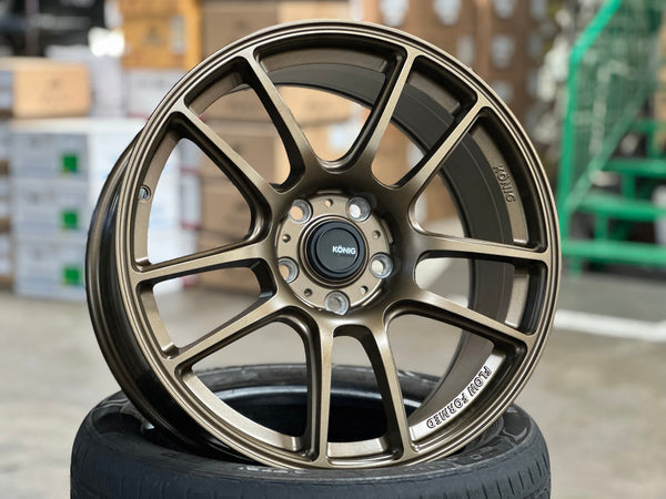 New 18X8.5 ET42 Konig Heliogram Rim (4 wheel) Matt Bronze 5X114.3