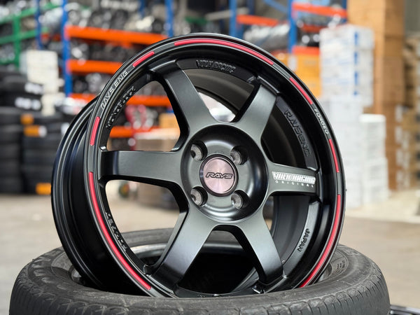 New 16X7 ET35 NK Performance TE37 Rim (4 wheel) Matt Black 4X100