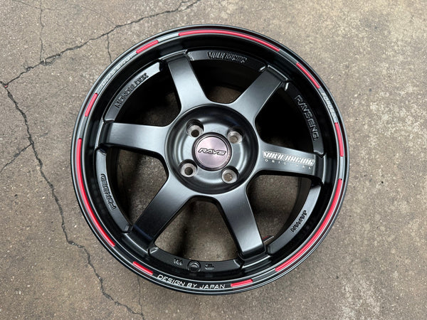New 16X7 ET35 NK Performance TE37 Rim (4 wheel) Matt Black 4X100