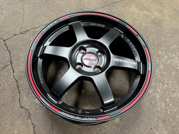 New 16X7 ET35 NK Performance TE37 Rim (4 wheel) Matt Black 4X100