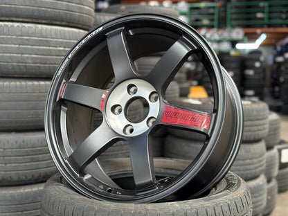 New 18X8.5 ET35 NK Performance TE37 Rim (4 wheel) Matt Black 5X114.3 Green