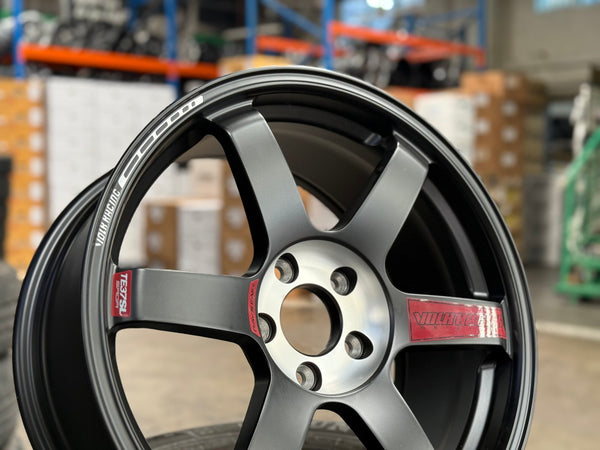 New 18X8.5 ET35 NK Performance TE37 Rim (4 wheel) Matt Black 5X114.3 Green