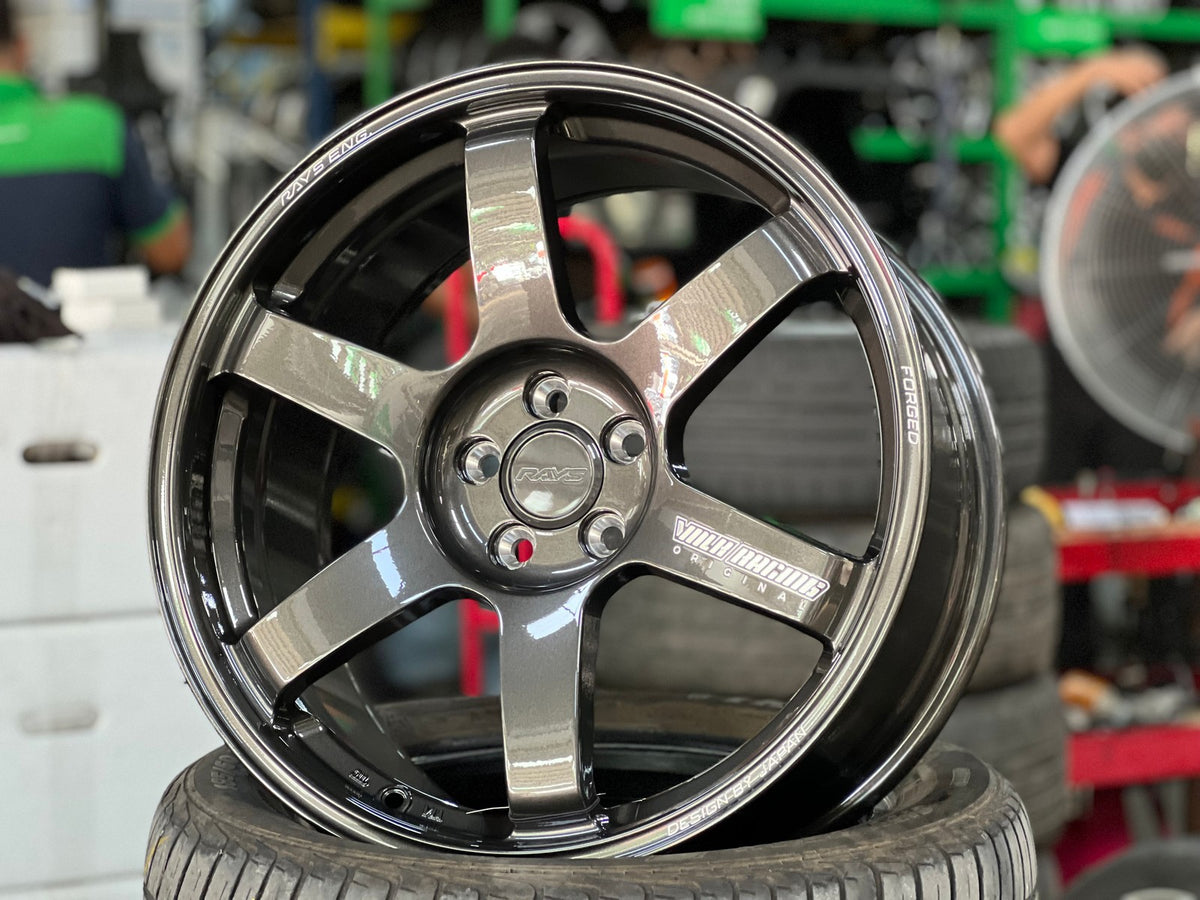 New 18X8.5 ET35 NK Performance TE37 SAGA Rim (4 wheel) Dark Gunmetal 5X100