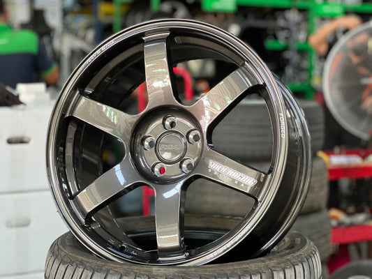 New 18X8.5 ET35 NK Performance TE37 SAGA Rim (4 wheel) Dark Gunmetal 5X100