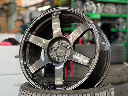 New 18X8.5 ET35 NK Performance TE37 SAGA Rim (4 wheel) Dark Gunmetal 5X100