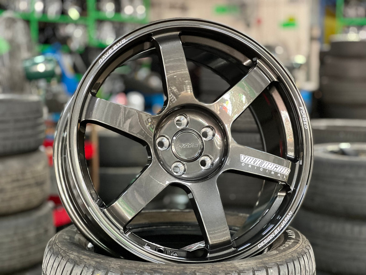 NEW 18X8.5 ET35 NK Performance TE37 SAGA Rim (4 wheel) Dark Gunmetal 5X100