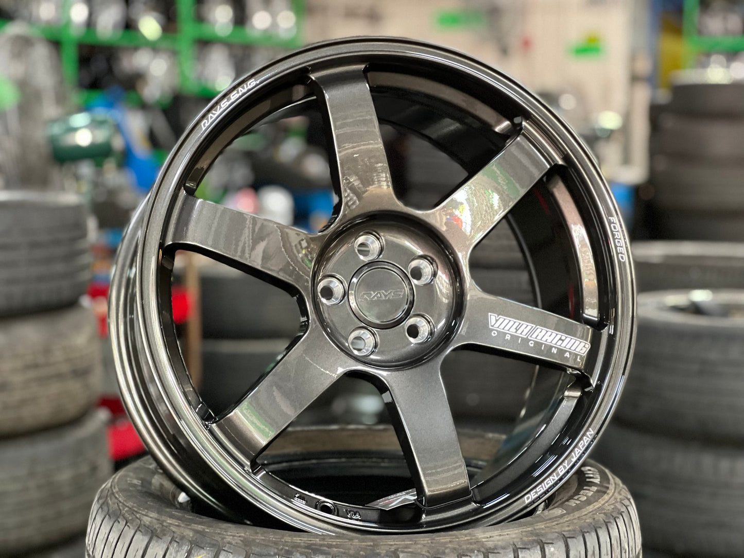 New 18X8.5 ET35 NK Performance TE37 SAGA Rim (4 wheel) Dark Gunmetal 5X100