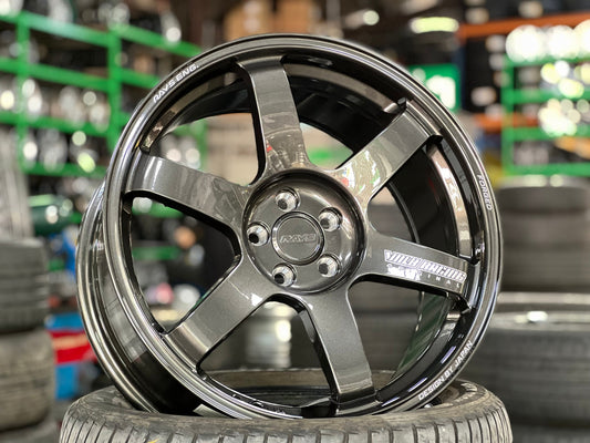 NEW 18X8.5 ET35 NK Performance TE37 SAGA Rim (4 wheel) Dark Gunmetal 5X100