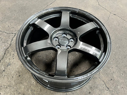 New 18X8.5 ET35 NK Performance TE37 SAGA Rim (4 wheel) Dark Gunmetal 5X100