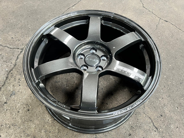 New 18X8.5 ET35 NK Performance TE37 SAGA Rim (4 wheel) Dark Gunmetal 5X100