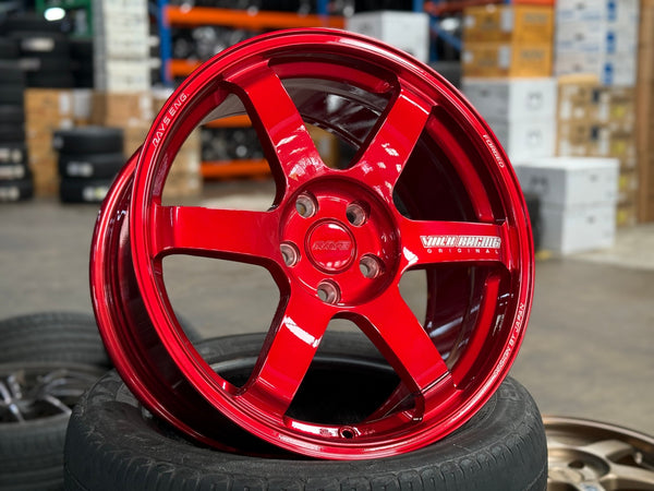 New 18X8.5 ET35 NK Performance TE37 SAGA Rim (4 wheel) Gloss Red 5X114.3